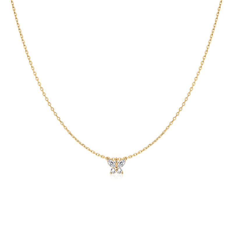 White Butterfly Necklace - Milas Jewels Shop