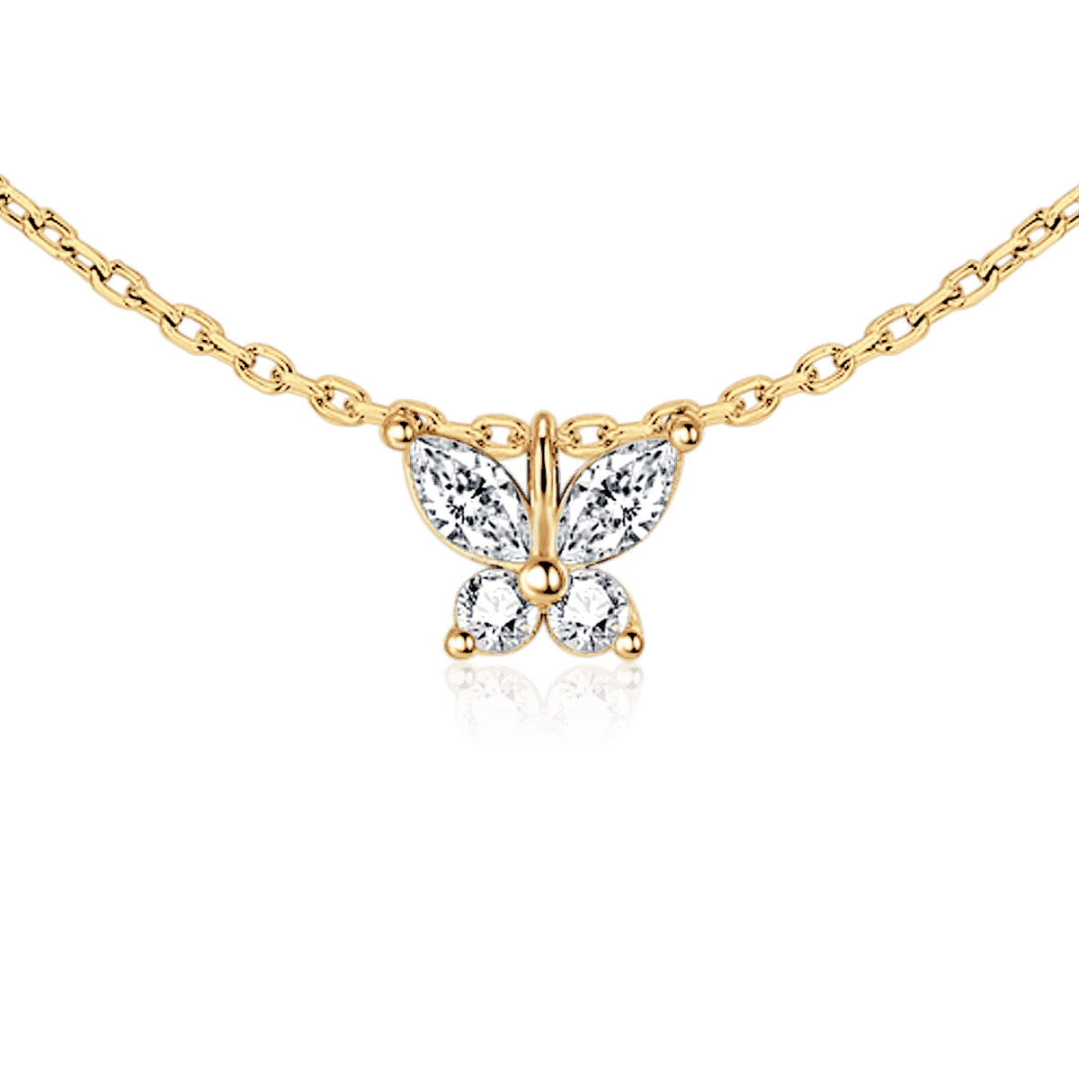 White Butterfly Necklace - Milas Jewels Shop