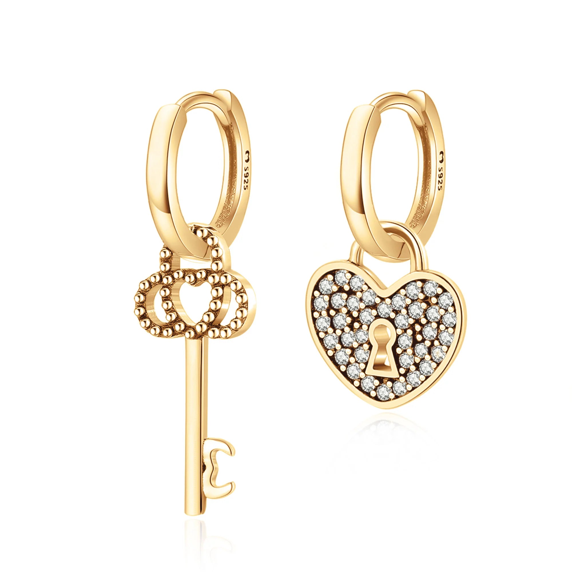 "Key & Heart" Earrings - Milas Jewels Shop