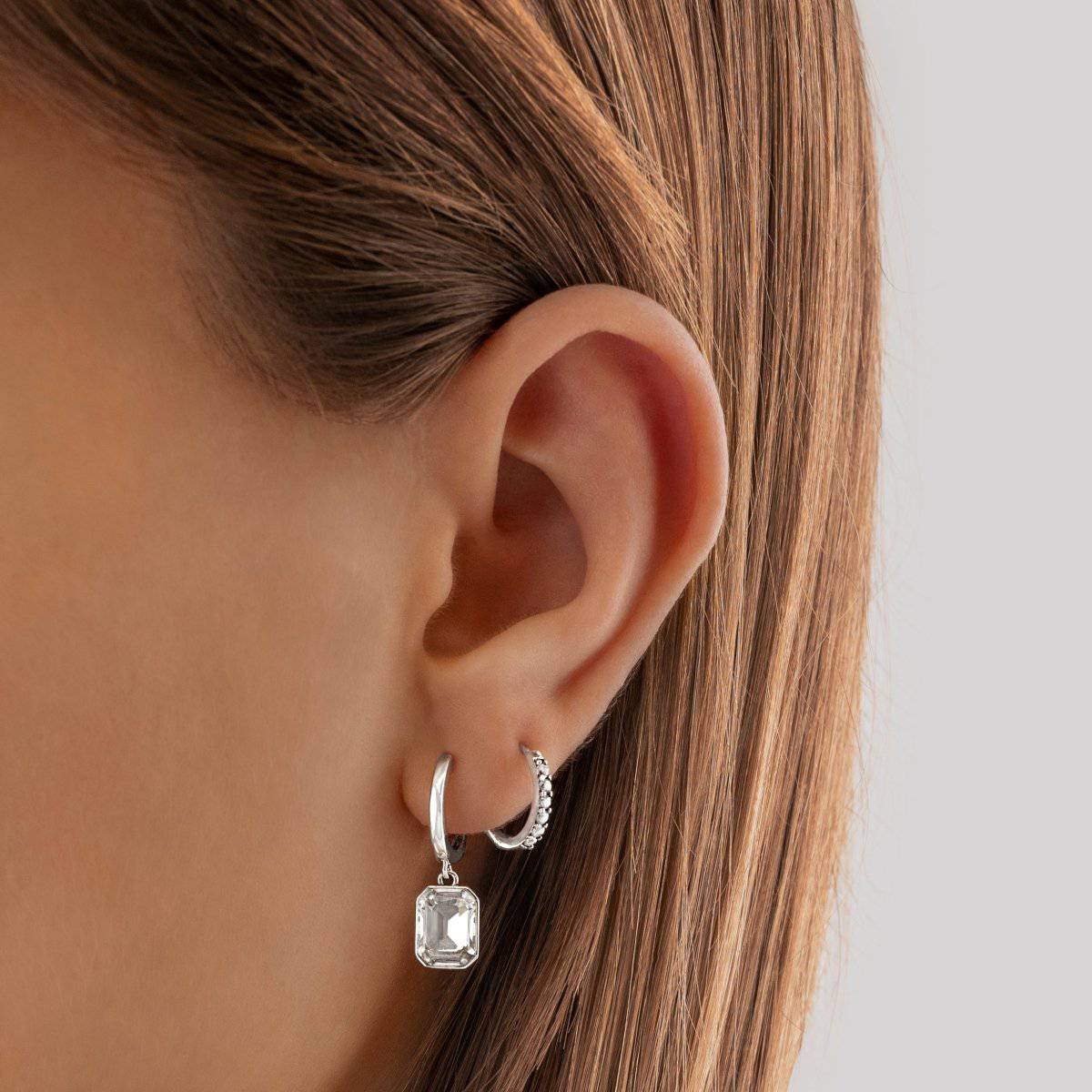 "Bezel Hoop" Earrings - Milas Jewels Shop