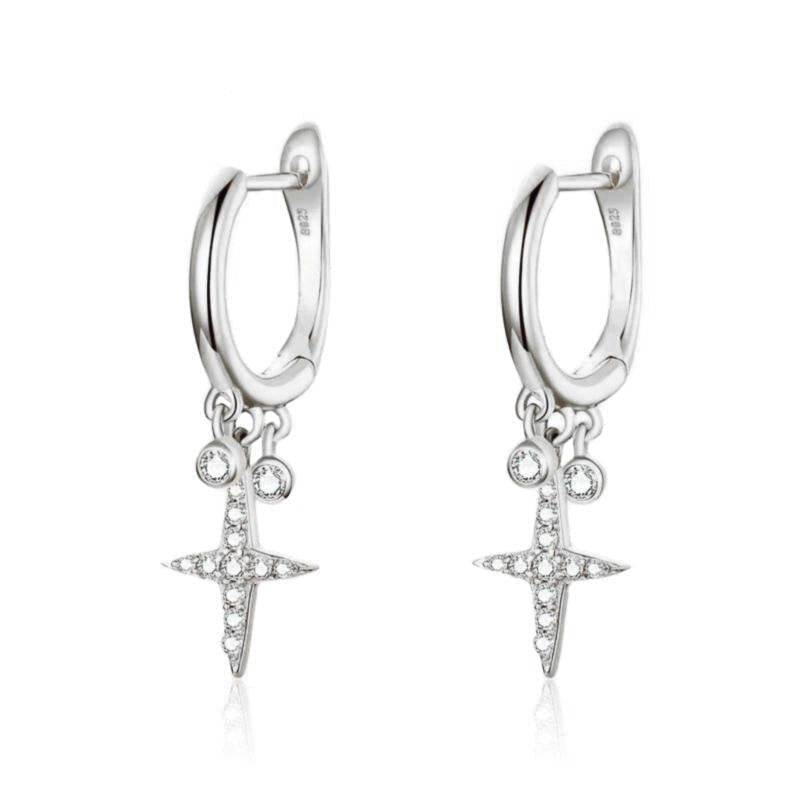 "Bright Cross" Men’s Earrings - Milas Jewels Shop