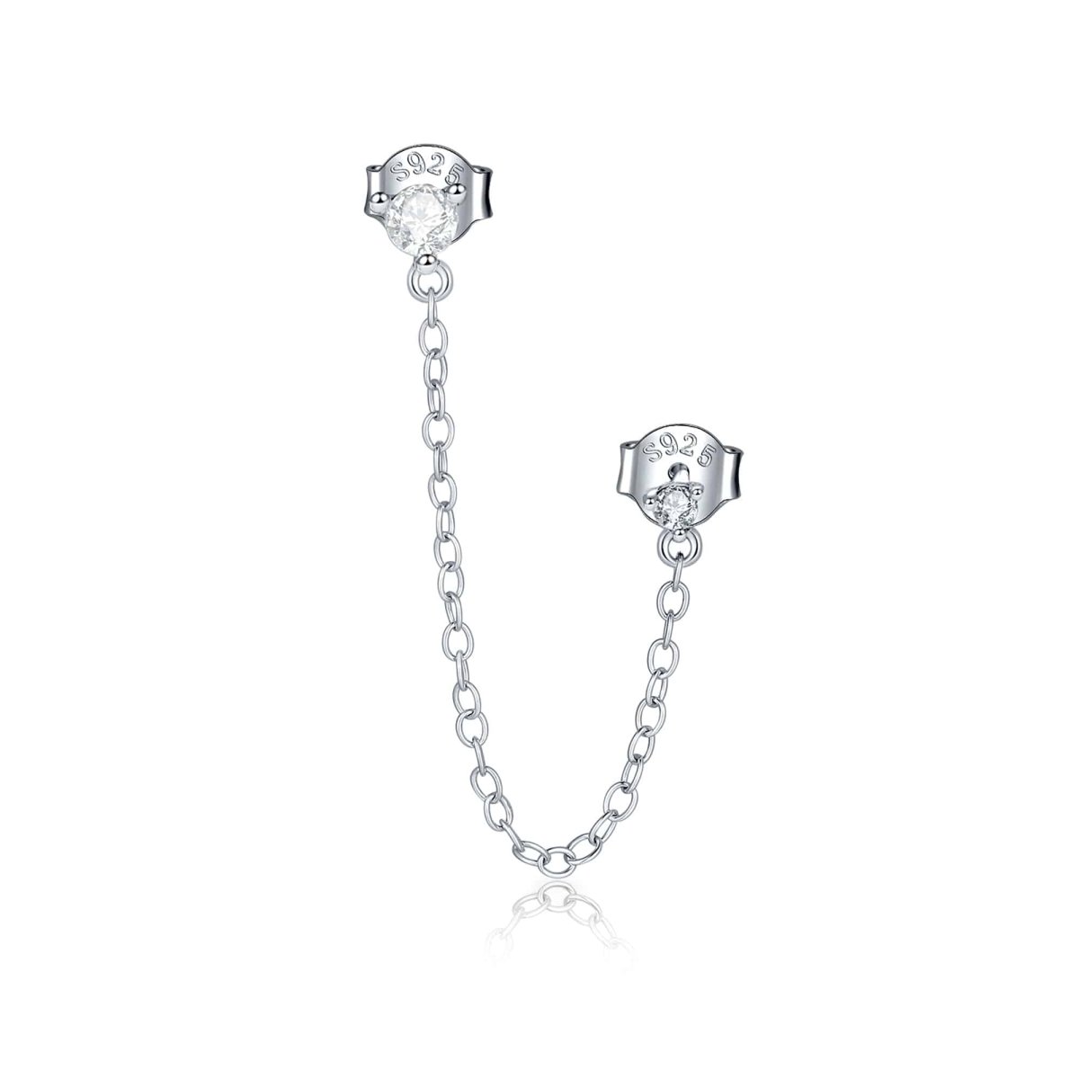 "Chained Zirconia" Earrings - Milas Jewels Shop