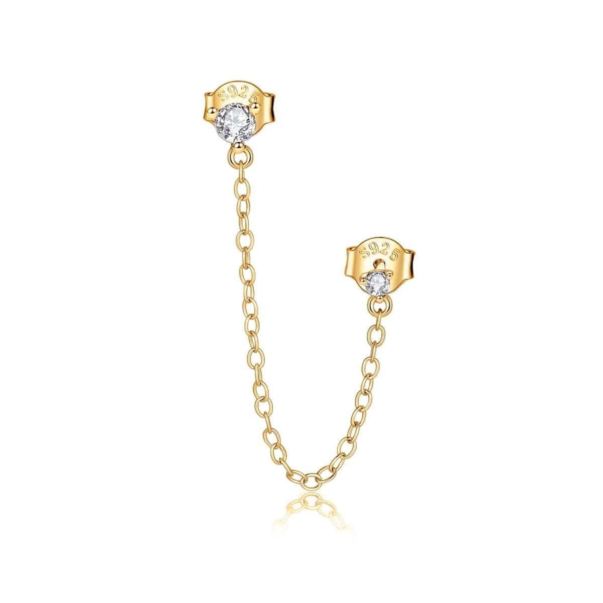 "Chained Zirconia" Earrings - Milas Jewels Shop