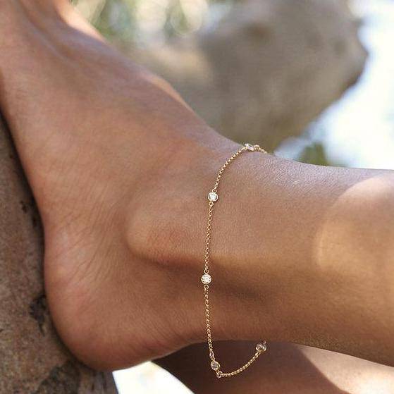 "Diamonds" Anklet - Milas Jewels Shop