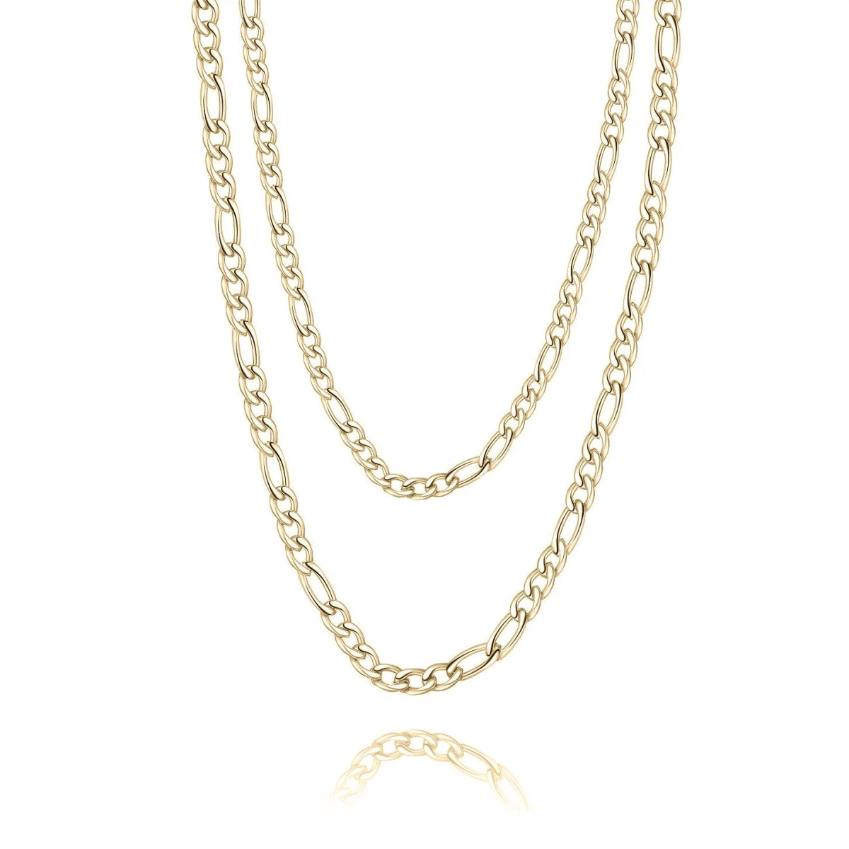 "Figaro Double" Chain Necklace - Milas Jewels Shop