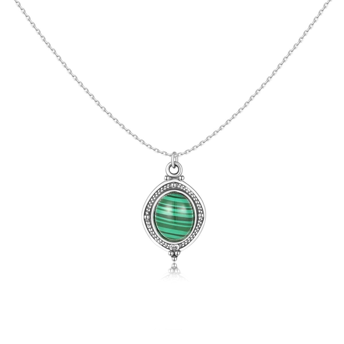 "Green Oval" Necklace - Milas Jewels Shop