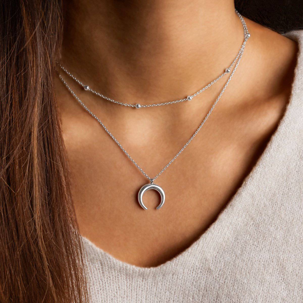 "Half Moon Balls" Necklace - Milas Jewels Shop