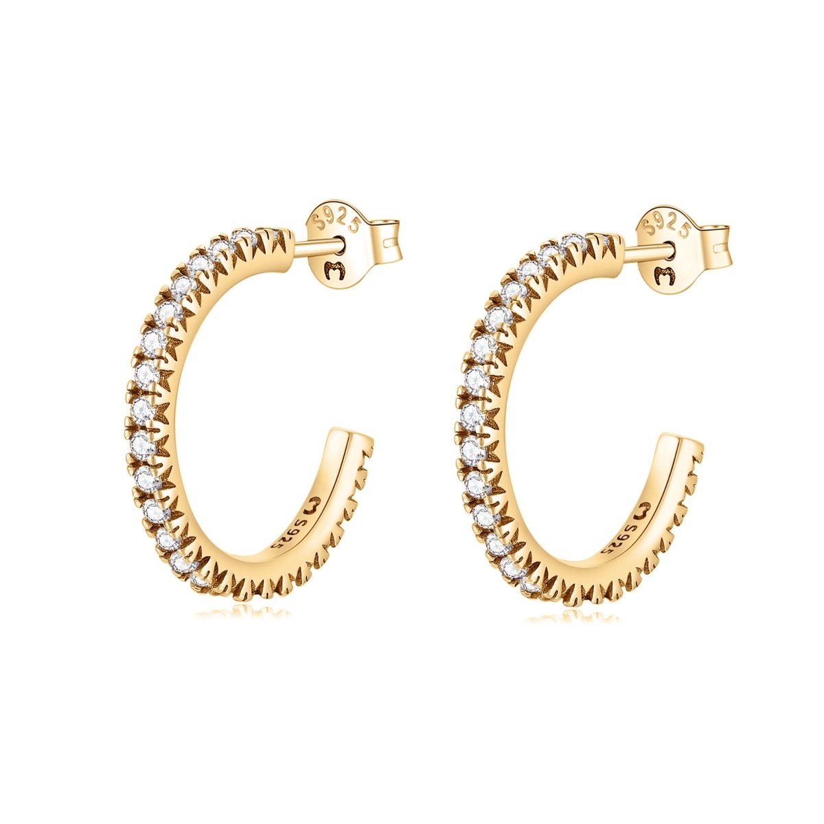 "Half Ring Diamonds" Earrings - Milas Jewels Shop