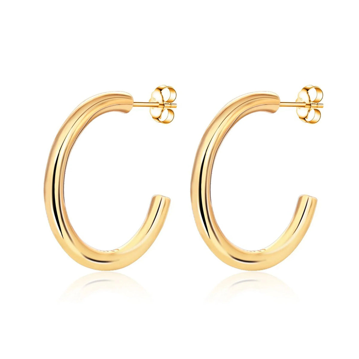 9ct Three Colour Gold Half Hoop Earrings - 16mm - G4975 | F.Hinds Jewellers