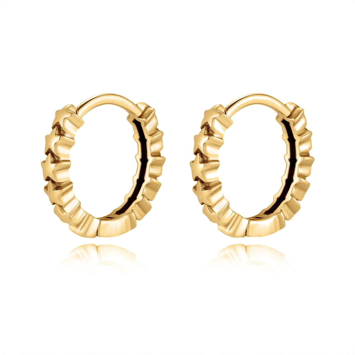 "Hoop Ring Stars" Earrings - Milas Jewels Shop