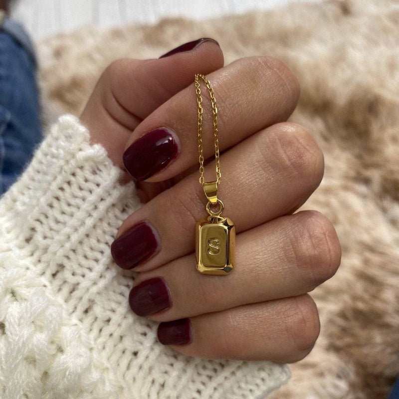 "Ingot Initials" Necklace - Milas Jewels Shop