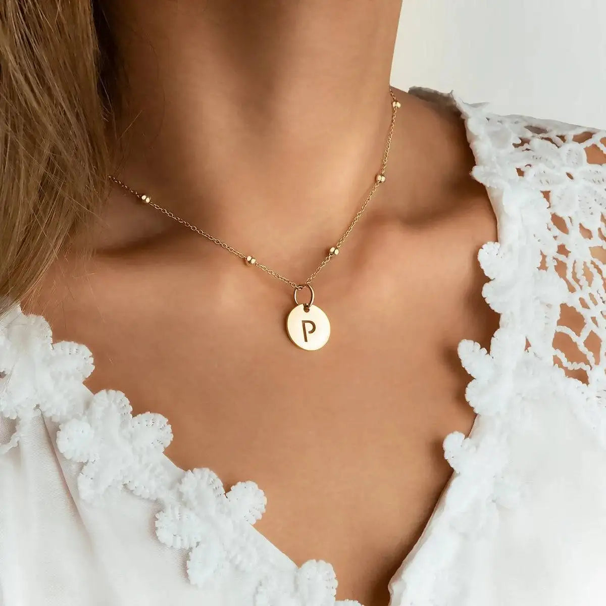 "Initial Circle" Necklace - Milas Jewels Shop