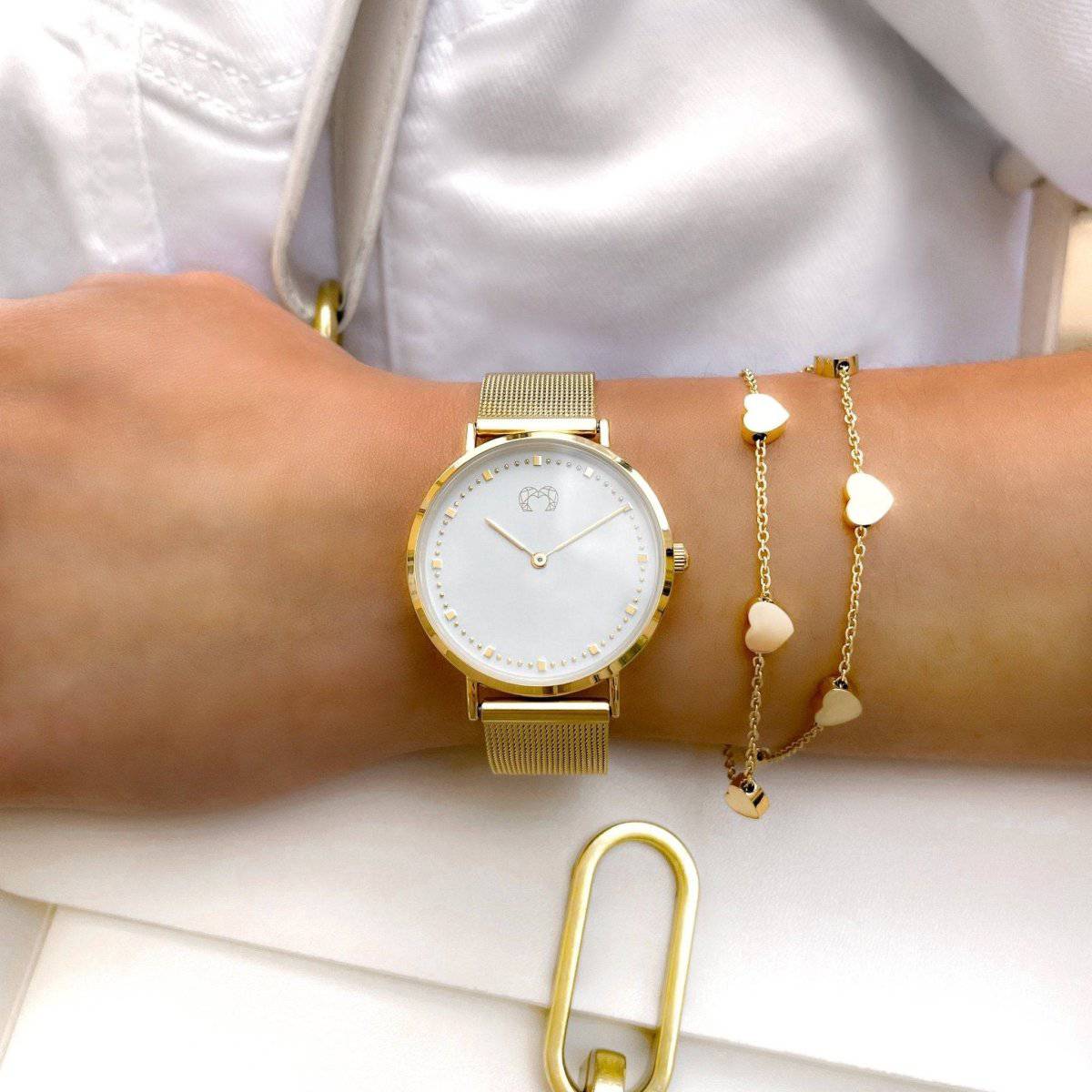 "Juliet" Watch ~ GoldWhite - Milas Jewels Shop