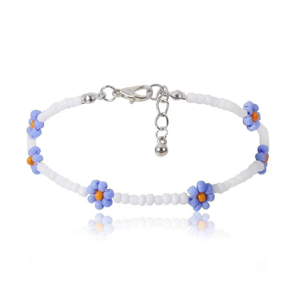 "Little Flowers" Anklet ~ Multicolor - Milas Jewels Shop