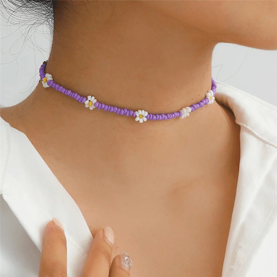 "Little Flowers" Necklace ~ Multicolor - Milas Jewels Shop