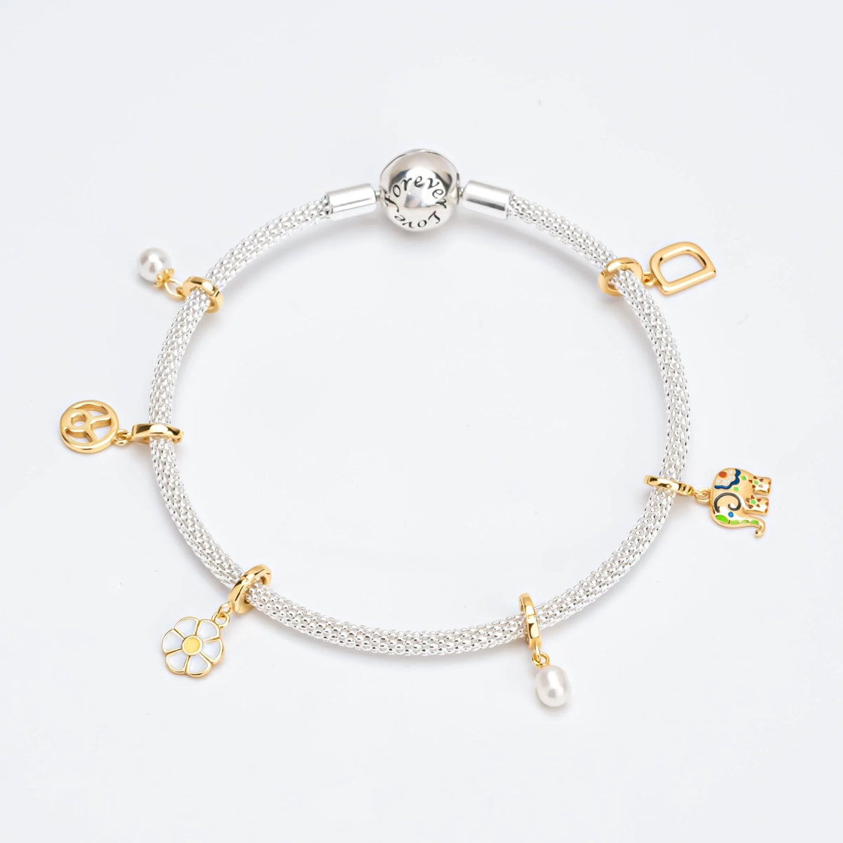 "Love Forever" Semi-rigid Bracelet BASE Bead - Milas Jewels Shop