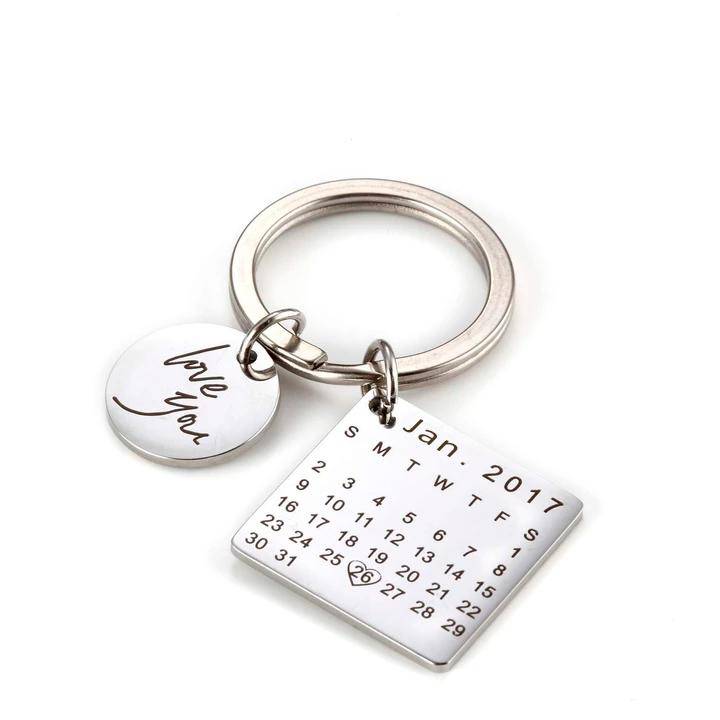 "Love You" Keychain Date - Milas Jewels Shop