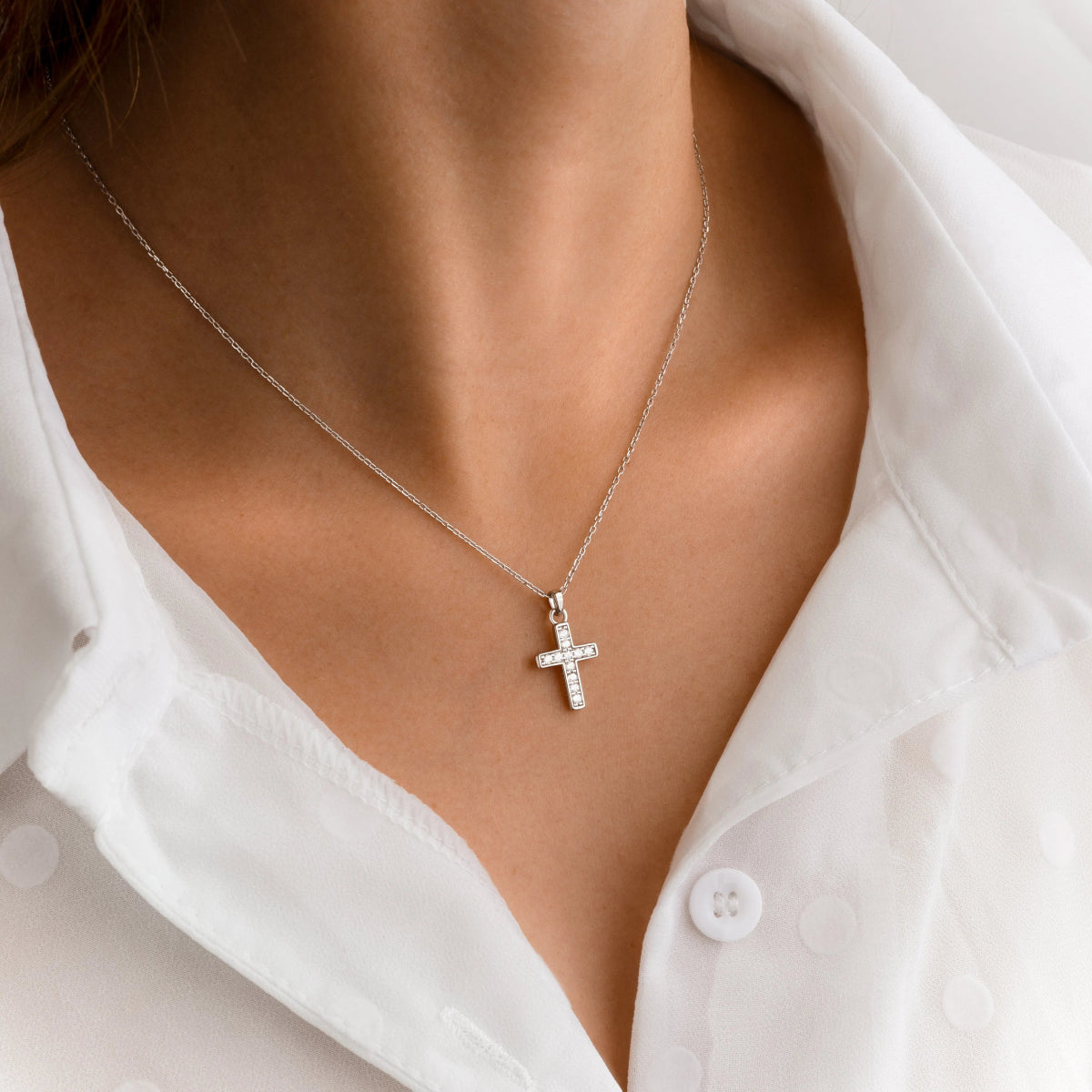 "Luminous Cross" Necklace - Milas Jewels Shop