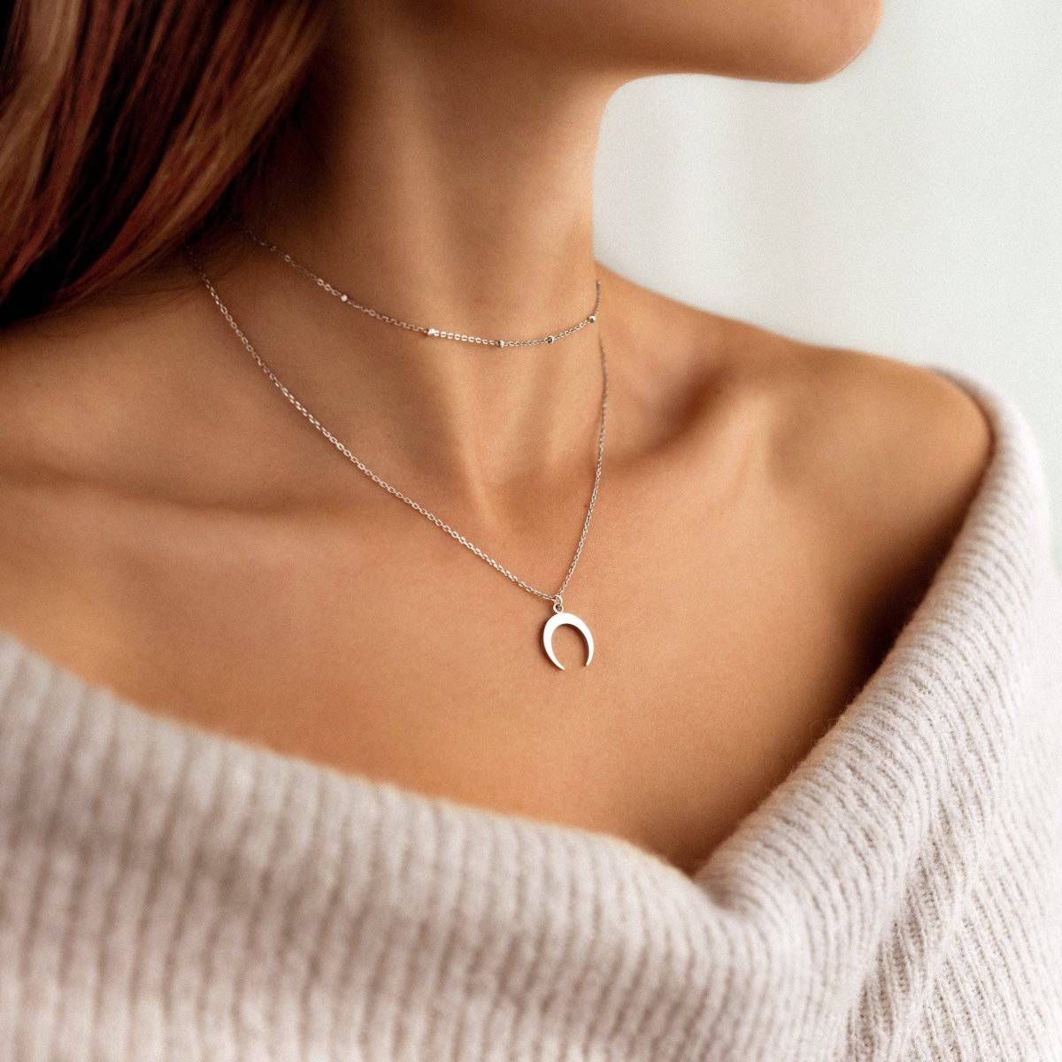 "Moon Slice" Necklace - Milas Jewels Shop