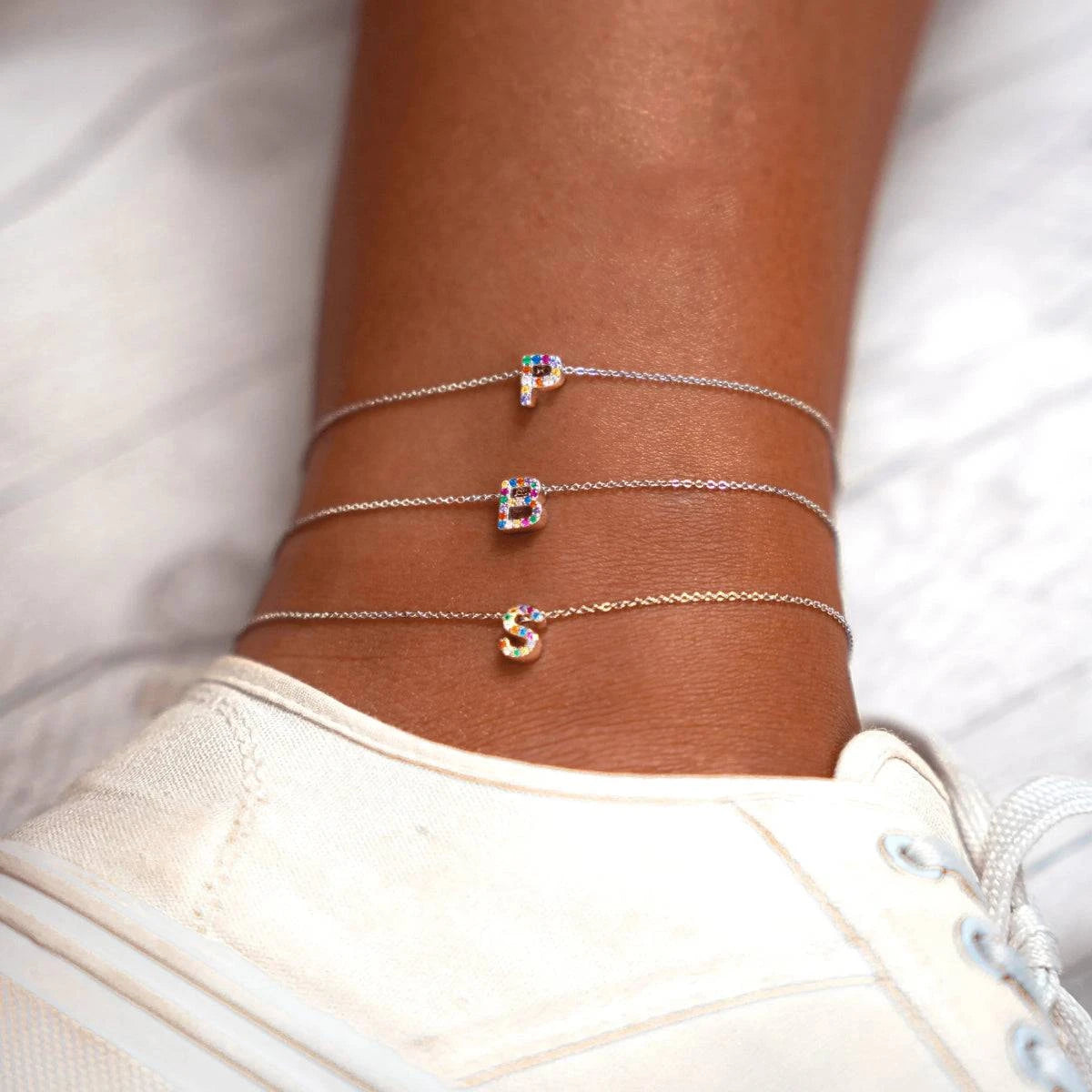 "Silver Initial" Anklet - Milas Jewels Shop