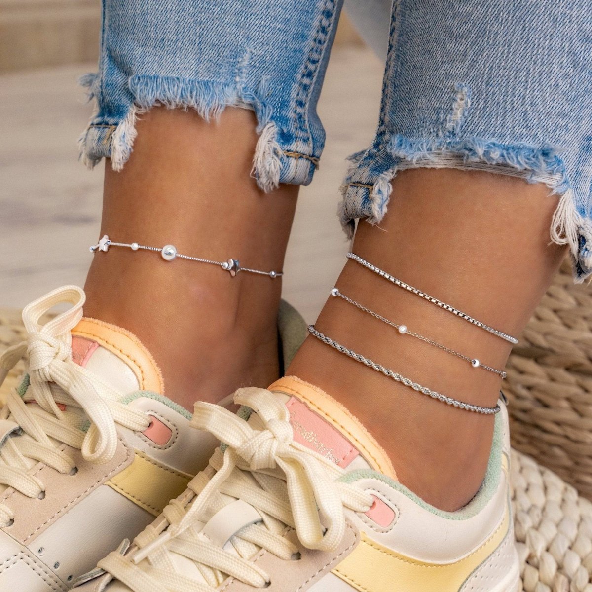 "Stars and Beads" Anklet - Milas Jewels Shop