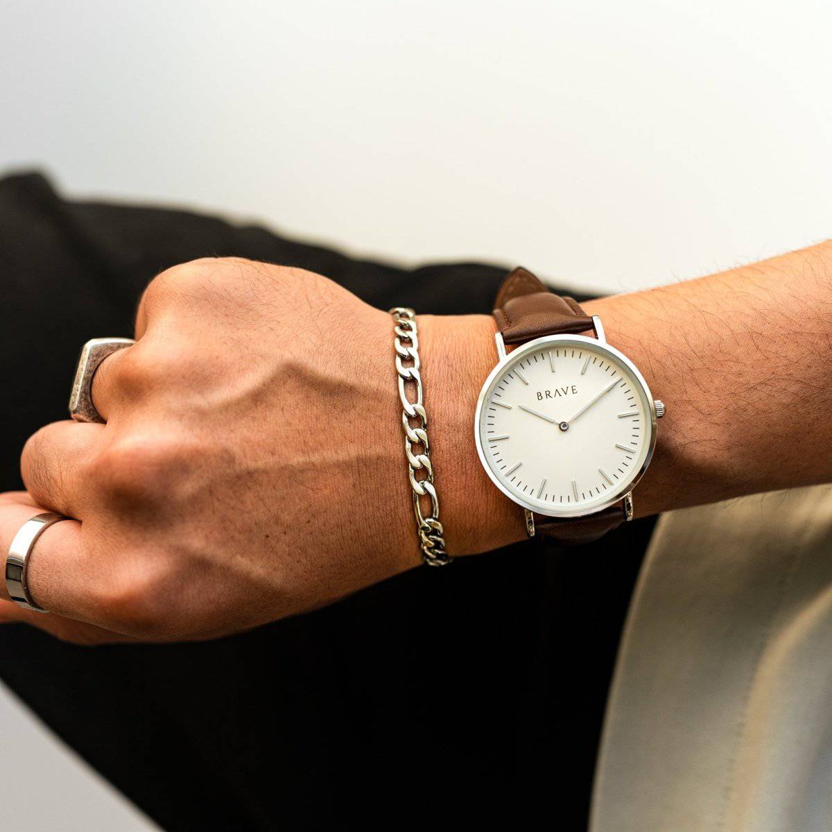 "Titanium" BRAVE Men's Bracelet - Milas Jewels Shop