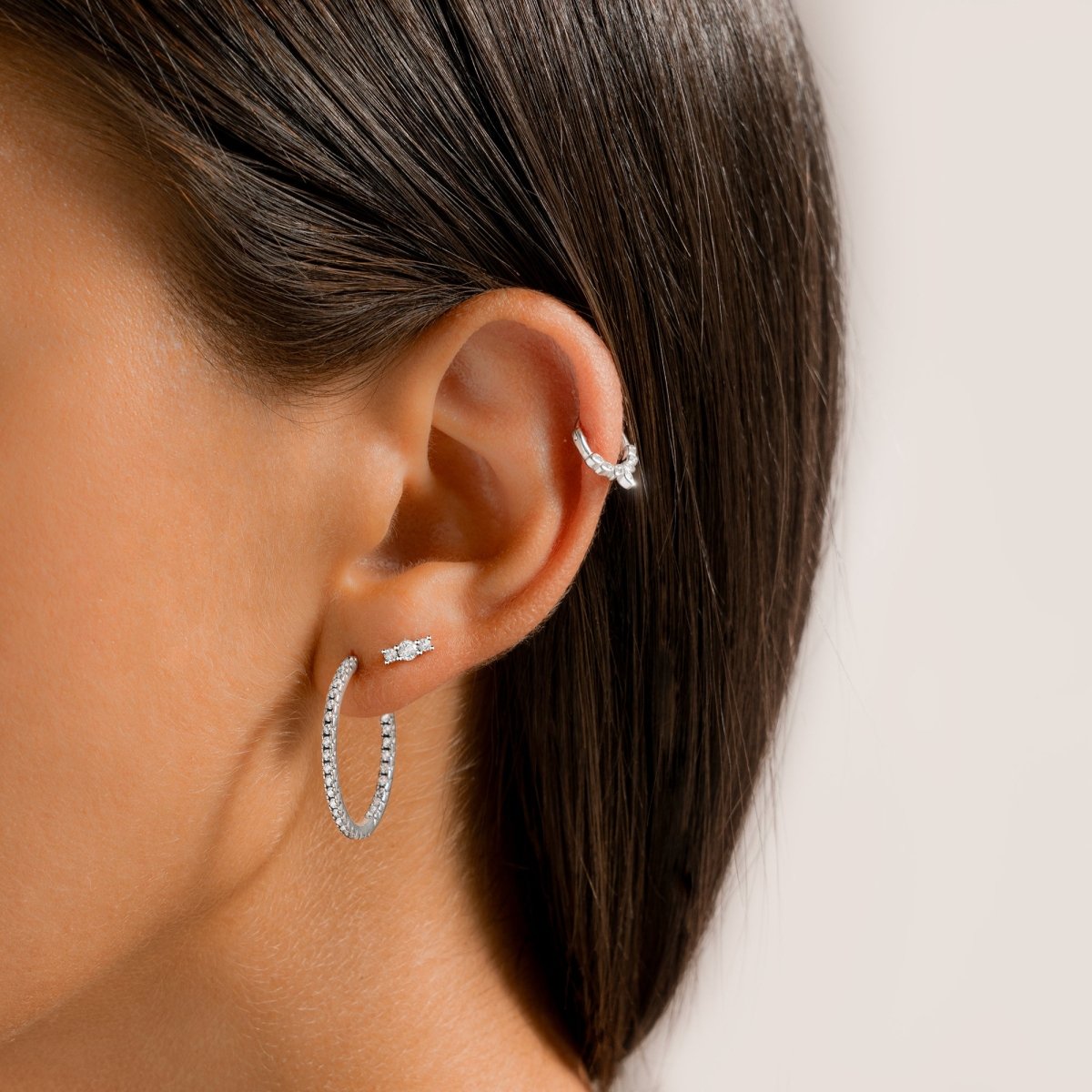 "Triple Zirconia" Earrings - Milas Jewels Shop