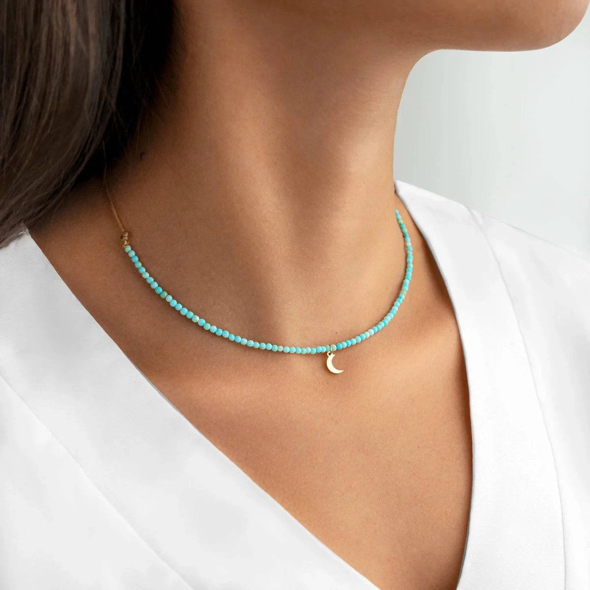 "Turquoise Moon" Necklace - Milas Jewels Shop