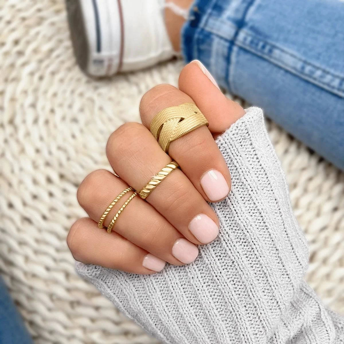 "Twisted Lines" Ring - Milas Jewels Shop