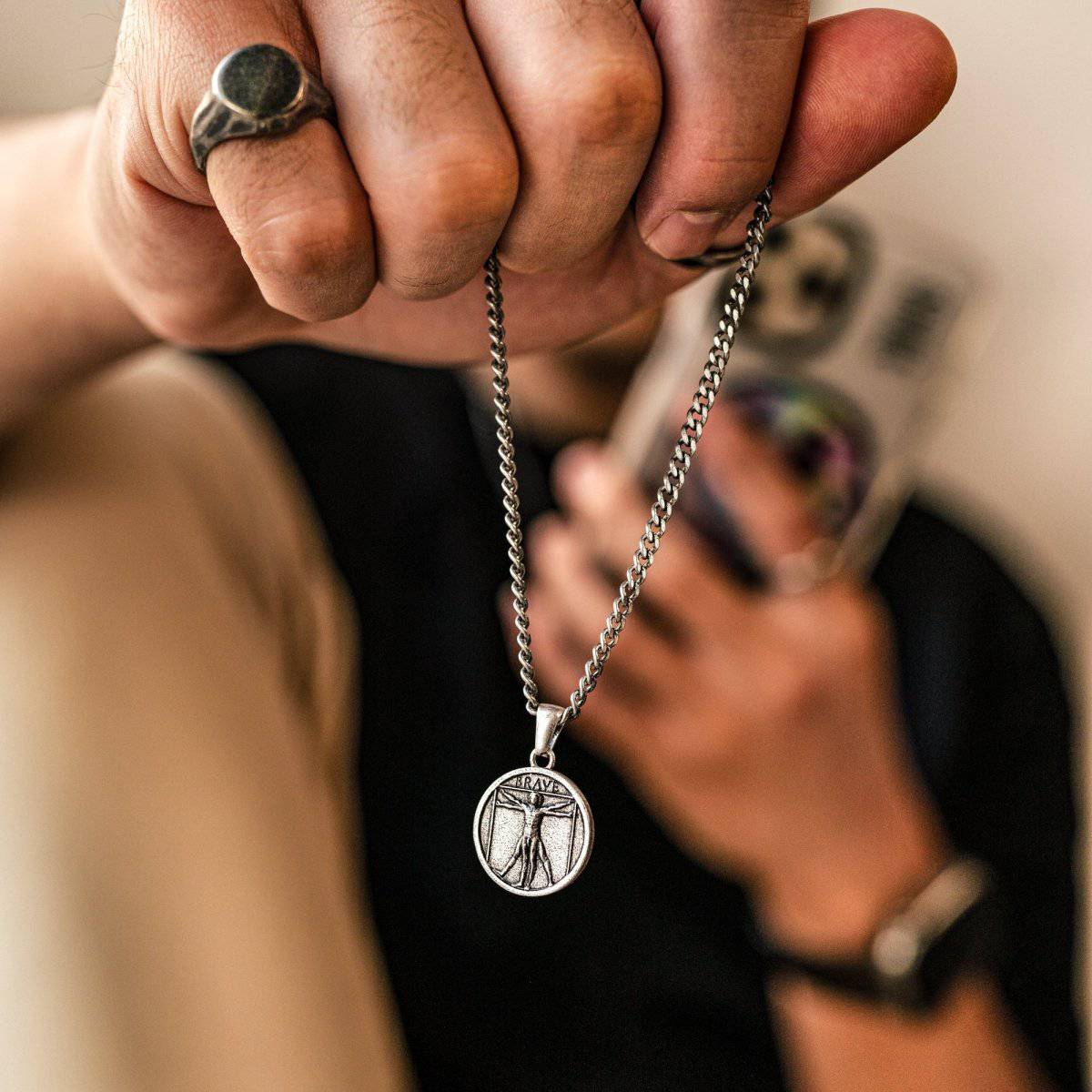 "Vitruvius" BRAVE Men's Necklace - Milas Jewels Shop