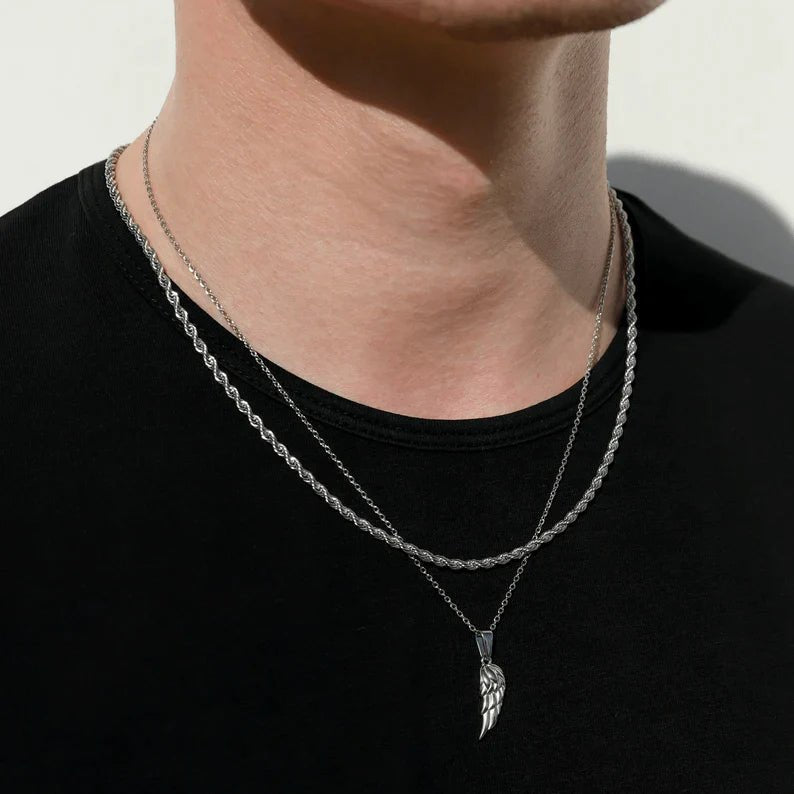 "Wing" BRAVE Men's Necklace - Milas Jewels Shop
