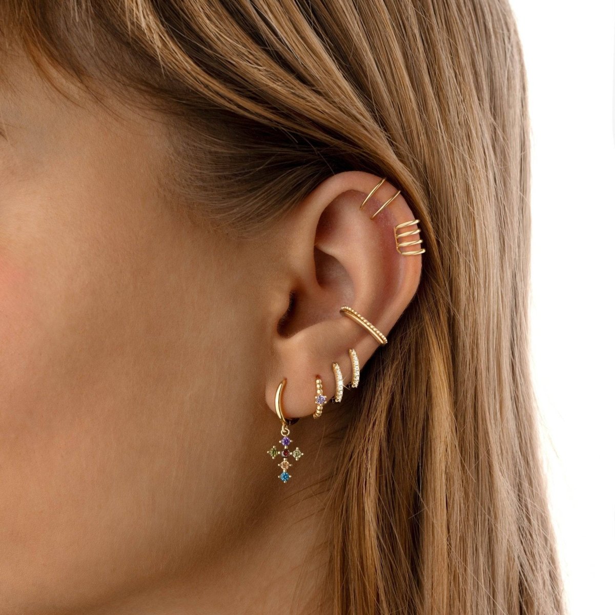 "Zirconia Cross" Earrings - Milas Jewels Shop